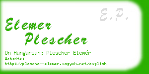 elemer plescher business card